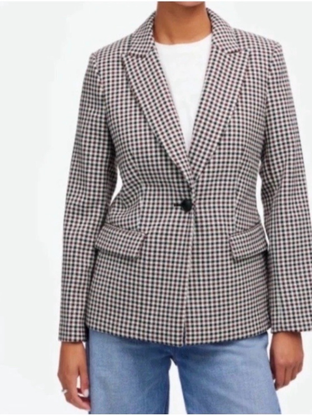 NWT MADEWELL THE ALSTON GINGHAM BLAZER SIZE 0